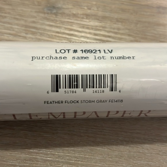 Tempaper Peel and Stick Wallpaper Feather Flock Storm Gray Genevieve Gorder NEW - Picture 8 of 12